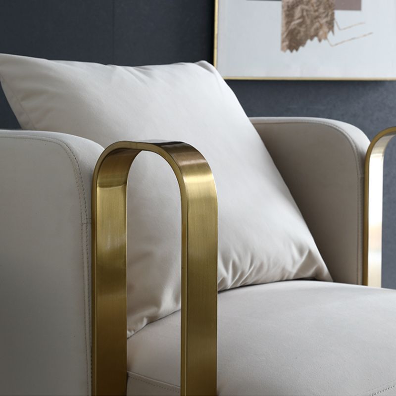 Glam Arm Chair Pillow Back Gold Base Arms Included Living Room Armchair Clearhalo 'Accent Chairs' 'accent_chairs' 'Chairs & Seating' 'furn' 'furn_accent_chairs' 'Furniture' 'Living Room Furniture' 1200x1200_70236faf-f73e-4dab-9b63-edfbf8970da0