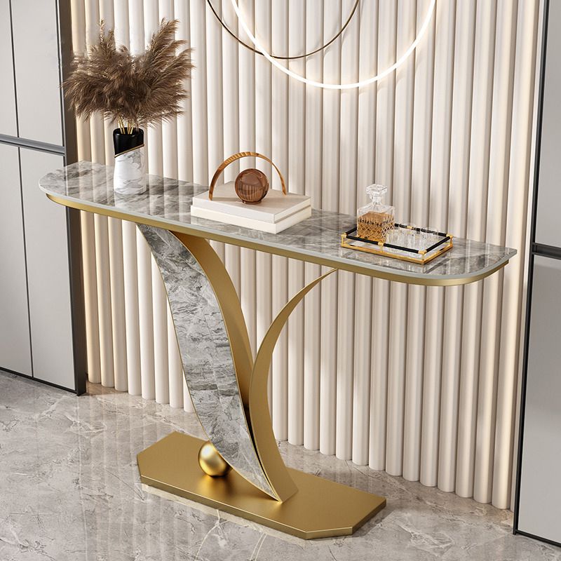 Tavolo da divano graffiati con consolle mezza luna ardesia glam