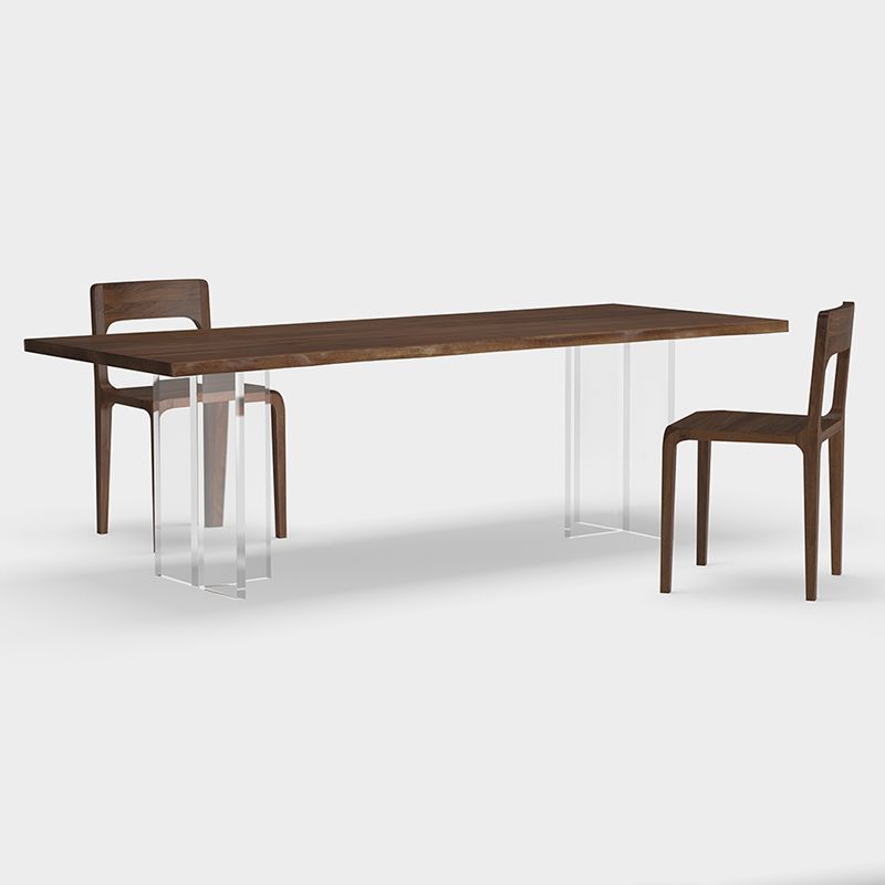 Brown Solid Wood Top Dining Table Rectangle Kitchen Dinette Table Clearhalo 'Dining Tables & Seating' 'Dining Tables' 'dining_table' 'furn' 'furn_dining_table' 'Furniture' 'Kitchen & Dining Furniture' 1200x1200_7025b868-28ea-4c96-8873-cd598724126f