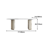 Glam Sintered Stone Oval Shape Dining Table White Standard Dining Table for Kitchen Clearhalo ' dining_table' 'Dining Tables & Seating' 'Dining Tables' 'furn' 'furn_dining_table' 'Furniture' 'furniture_dining_table' 'Kitchen & Dining Furniture' 'kitchen&dining_furn' 'kitchen' 'kitchen_dining_table' 1200x1200_70273c68-278b-4bea-a7ae-8551e6b4dad5