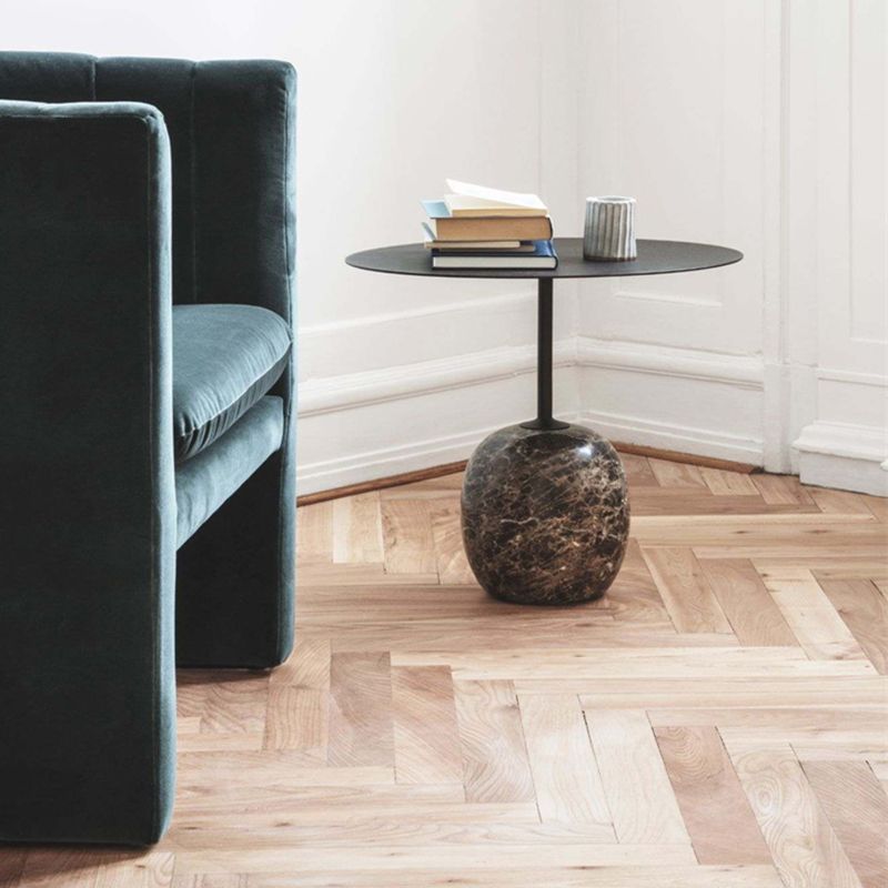 Tavolino moderno in metallo nero/nero tavolino marmo laterale