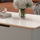 Glam Stone Coffee Table Slate Rectangular Square Cocktail Table in White Clearhalo 'Coffee & Accent Tables' 'Coffee Tables' 'coffee_tables' 'furn' 'furn_coffee_tables' 'Furniture' 'Living Room Furniture' 1200x1200_702cea2e-3d12-419f-af93-ffc85bd5d4a7