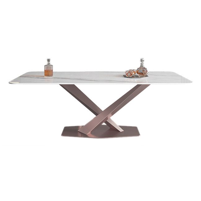 Metal Modern Rectangle Table Sintered Stone Dining Table with Pedestal Base Clearhalo ' dining_table' 'Dining Tables & Seating' 'Dining Tables' 'furn' 'furn_dining_table' 'Furniture' 'furniture_dining_table' 'Kitchen & Dining Furniture' 'kitchen&dining_furn' 'kitchen' 'kitchen_dining_table' 1200x1200_702d07a3-f676-420a-b3b8-c56e80dd2924