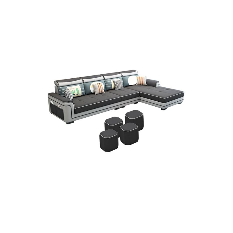 Contemporary Slipcovered L-Shape Sectional with Storage for Four People Clearhalo 'furn' 'furn_sectionals' 'Furniture' 'furniture_sectionals' 'kitchen' 'kitchen_sectionals' 'Living Room Furniture' 'Sectionals' 1200x1200_702f0afe-a401-4ee1-bf57-9398a5d3bdf3