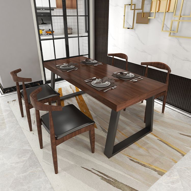 Industrial Solid Wood Top Dining Room Set with Rectangle Shape Dining Set for restaurant Clearhalo 'Dining Room Sets' 'Dining Tables & Seating' 'dining_room_set' 'furn' 'furn_dining_room_set' 'Furniture' 'furniture_dining_room_set' 'Kitchen & Dining Furniture' 'kitchen&dining_furn' 'kitchen' 1200x1200_702f2c3d-0e64-4926-8a3b-f56431669ff4