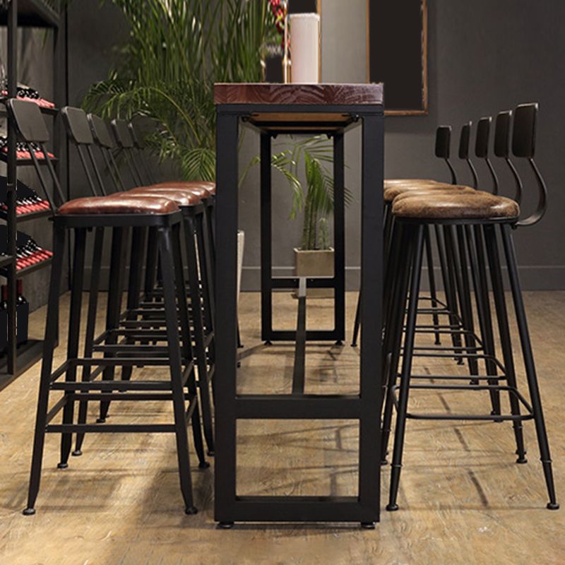 Industrial Bar Table Rectangle Solid Wood Pub Table for Breakroom Clearhalo 'Bar Furniture' 'Bar Tables' 'bar_tables' 'furn' 'furn_bar_tables' 'Furniture' 'Kitchen & Dining Furniture' 1200x1200_70300bf6-4f76-4aba-b5a1-4c370c6466d2