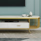 White Media Console TV Stand Open Storage TV Media Stand with Drawers