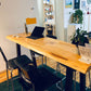 Brown Modern StyleTable Solid Wood and Iron Coffee Shop Bar Table Clearhalo 'Bar Furniture' 'Bar Tables' 'bar_tables' 'furn' 'furn_bar_tables' 'Furniture' 'furniture_bar_tables' 'Kitchen & Dining Furniture' 1200x1200_7031351e-f6d1-41d0-9a2c-87bbd0a0c58e