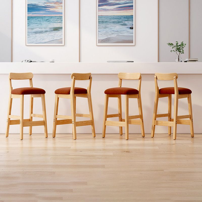 Scandinavian Wood Stool Fabric Upholstered Seat Counter Stool in Matte Finish Clearhalo 'Bar Furniture' 'Bar Stools' 'bar_stools' 'furn' 'furn_bar_stools' 'Furniture' 'Kitchen & Dining Furniture' 1200x1200_7031371a-29c6-4739-9666-627f89e91a3a