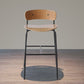 Industrial Black Counter Stool Iron Wooden Bar Bristol Stool with Low Back 1 Piece Clearhalo 'Bar Furniture' 'Bar Stools' 'bar_stools' 'furniture_bar_stools' 'Kitchen & Dining Furniture' 'kitchen&dining_furn' 'kitchen' 'kitchen_furn' Furniture' 1200x1200_70320200-efb5-43fa-bb70-ffa50e0f8401
