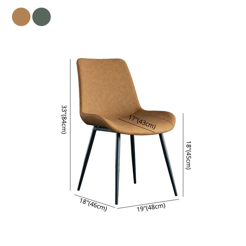 Industrial Style Leather Dining Chairs Solid Back Arm Dining Chairs for Kitchen (Set of 2) Clearhalo ' kitchen&dining_furn' 'Dining Chairs' 'Dining Tables & Seating' 'dining_chair' 'furn' 'furn_dining_chair' 'Furniture' 'furniture_dining_chair' 'Kitchen & Dining Furniture' 'kitchen' 1200x1200_703274ff-f2ad-4617-943f-661bb5cb0c3c