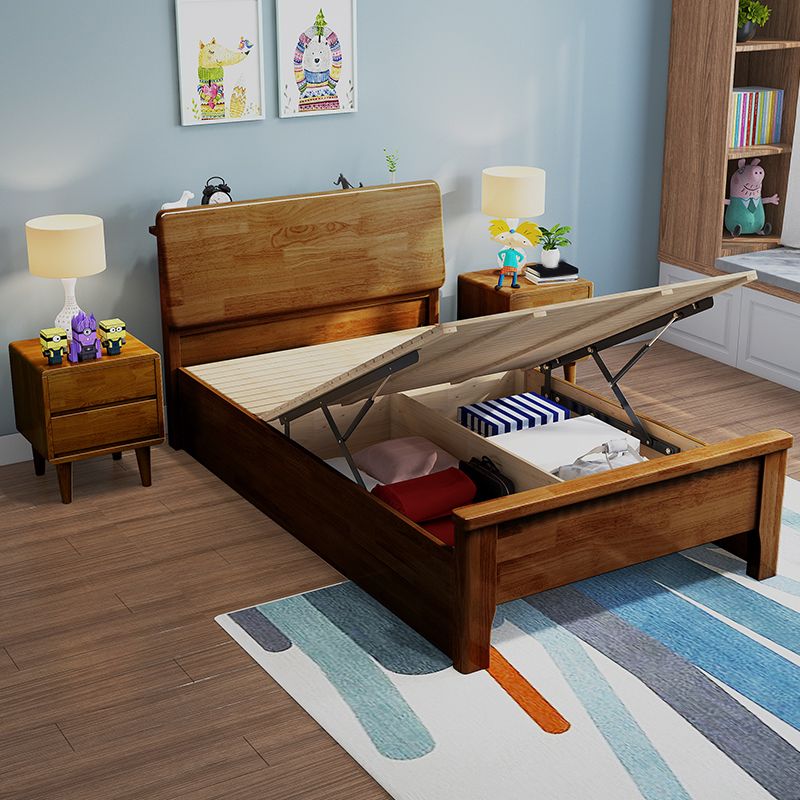 Solid Wood Rectangular Standard Bed Headboard Bed with Custom Legs Clearhalo 'Bedroom Furniture' 'Beds' 'furn' 'furn_beds' 'Furniture' 1200x1200_70329291-188a-4ef0-94bc-34eb5af07153