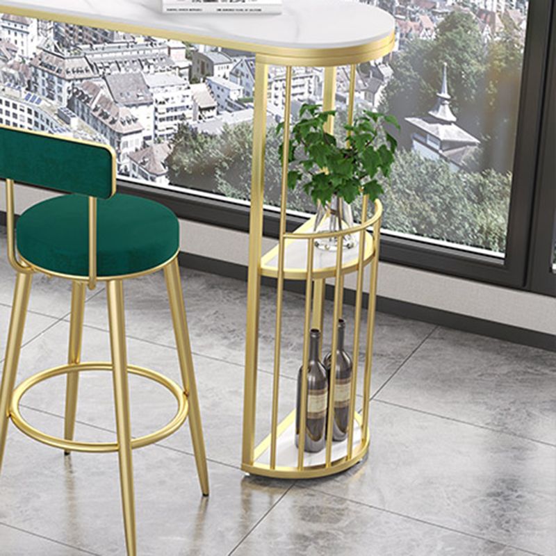 Modern Style 2/3 Pieces Stone Oval Bar Table Set for Living Room