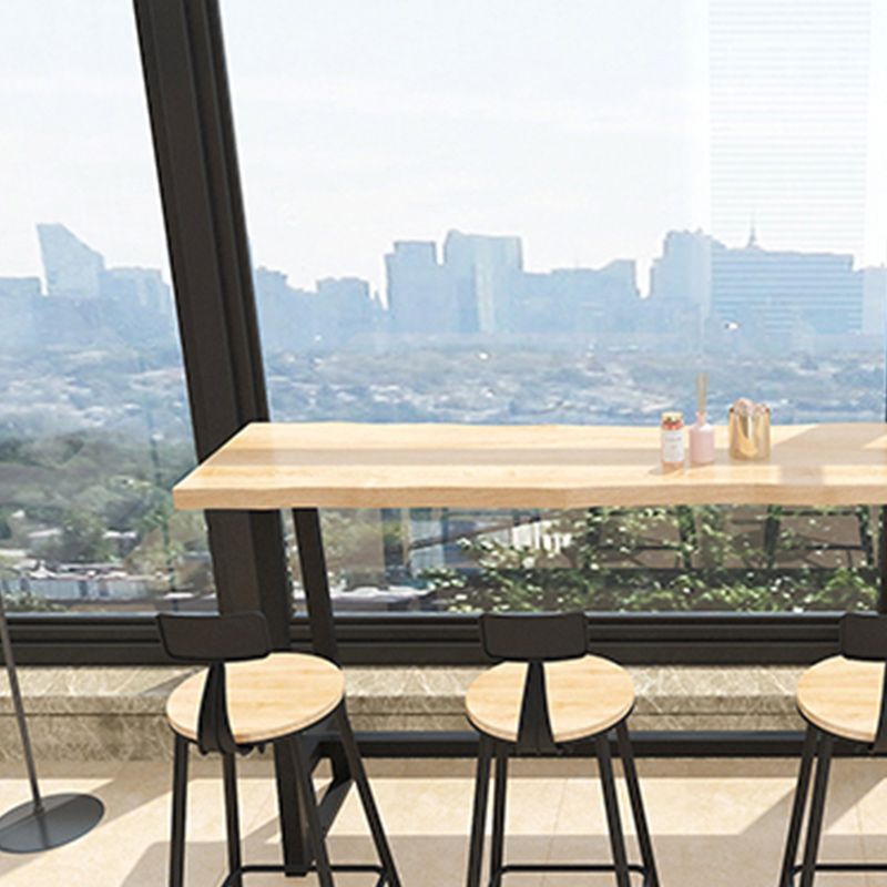 Solid Wood Bar Dining Table Traditional Luxury Rectangle Bar Table with Trestle Base Clearhalo 'Bar Furniture' 'Bar Tables' 'bar_tables' 'furn' 'furn_bar_tables' 'Furniture' 'Kitchen & Dining Furniture' 1200x1200_7034c289-ea53-4568-9317-7a0809046c5e