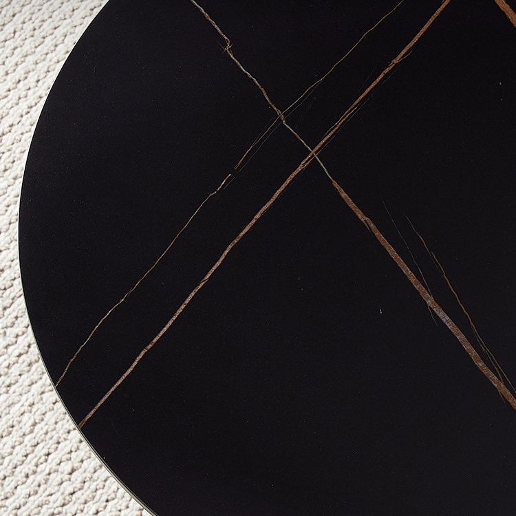 Round Dining Table Stone Top Dining Table in Black and White Clearhalo 'Dining Tables & Seating' 'Dining Tables' 'dining_table' 'furn' 'furn_dining_table' 'Furniture' 'Kitchen & Dining Furniture' 1200x1200_7034c79a-44de-4539-83d7-79b588493e6a