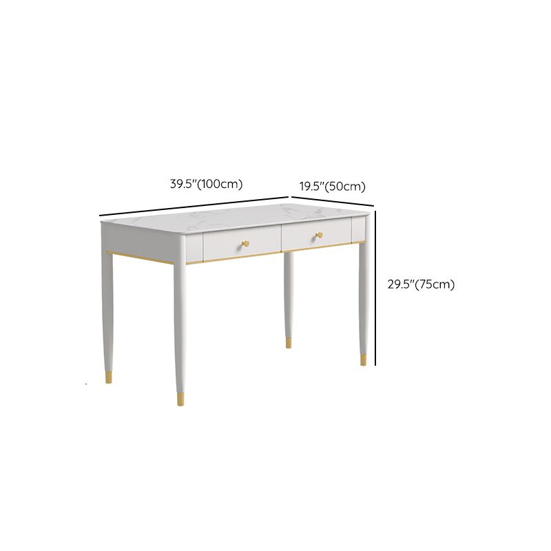 Tavolo da lavoro a casa di forma rettangolare scrivania in pietra in bianco