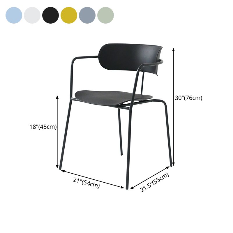 Industrial Style Kitchen Dining Chairs Dining Stackable Arm Chairs with Metal Legs (Set of 4) Clearhalo ' kitchen&dining_furn' 'Dining Chairs' 'Dining Tables & Seating' 'dining_chair' 'furn' 'furn_dining_chair' 'Furniture' 'furniture_dining_chair' 'Kitchen & Dining Furniture' 'kitchen' 1200x1200_70370b32-dc80-4c37-a3a8-7285cefe22de