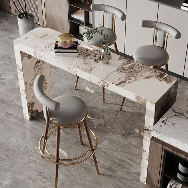 Moderner Bar-Esstisch, rechteckiger Stein-Bartisch für das Wohnzimmer