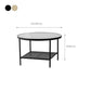 Modern 17.7"H Round Glass Cocktail Table Iron 4 Legs Coffee Table with Shelf Clearhalo 'Coffee & Accent Tables' 'Coffee Tables' 'coffee_tables' 'furn' 'furn_coffee_tables' 'Furniture' 'Living Room Furniture' 1200x1200_703892cc-1bc0-499b-8ba4-a85b0d15fa3c