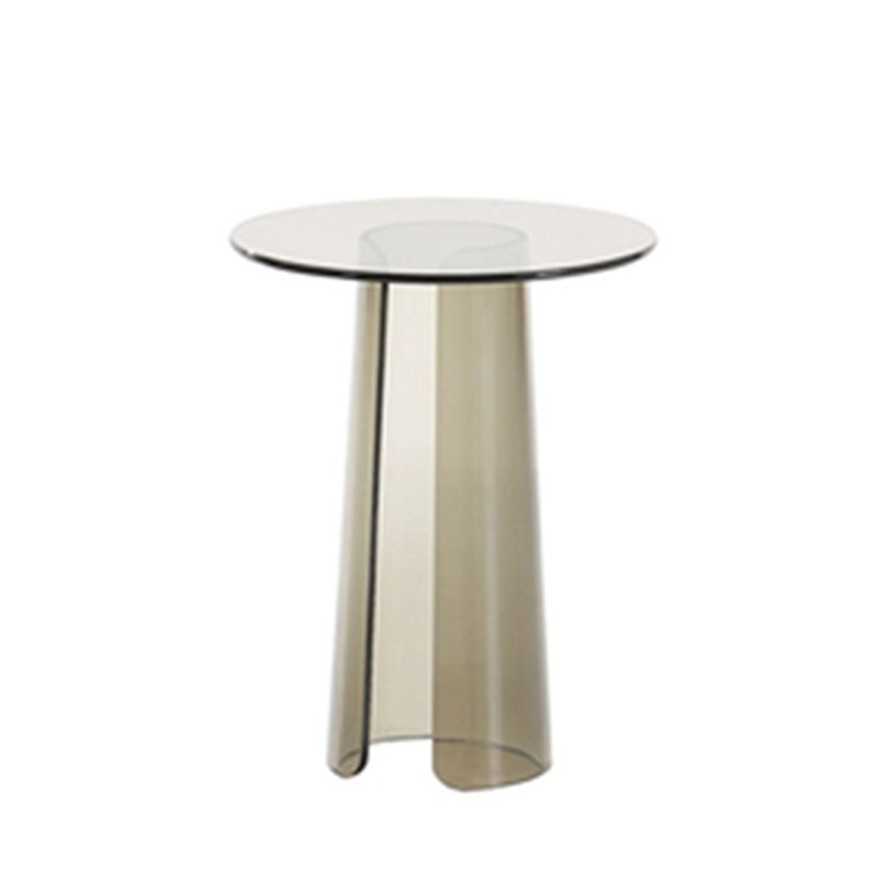 Contemporary Round Side End Table, Clear Pedestal End Table for Living Room Clearhalo 'Coffee & Accent Tables' 'End & Side Tables' 'end_side_table' 'end_side_tables' 'furn' 'furn_end_side_tables' 'Furniture' 'furniture_end_side_table' 'Living Room Furniture' 1200x1200_7038c307-ff9b-4d77-b4c4-cc6459d56dc0