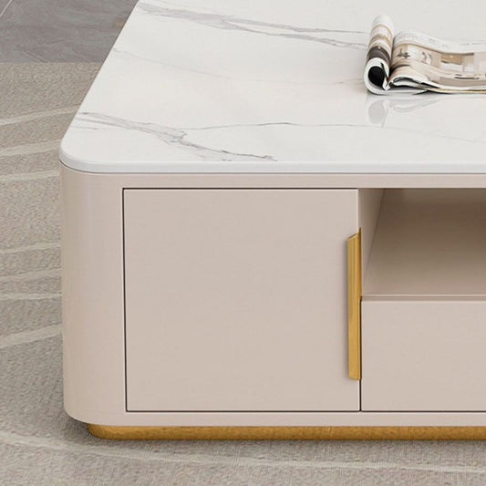 Console TV TV in pietra in stile da 15 "H Glam Stone moderno moderno moderno moderno con 1 traino 1