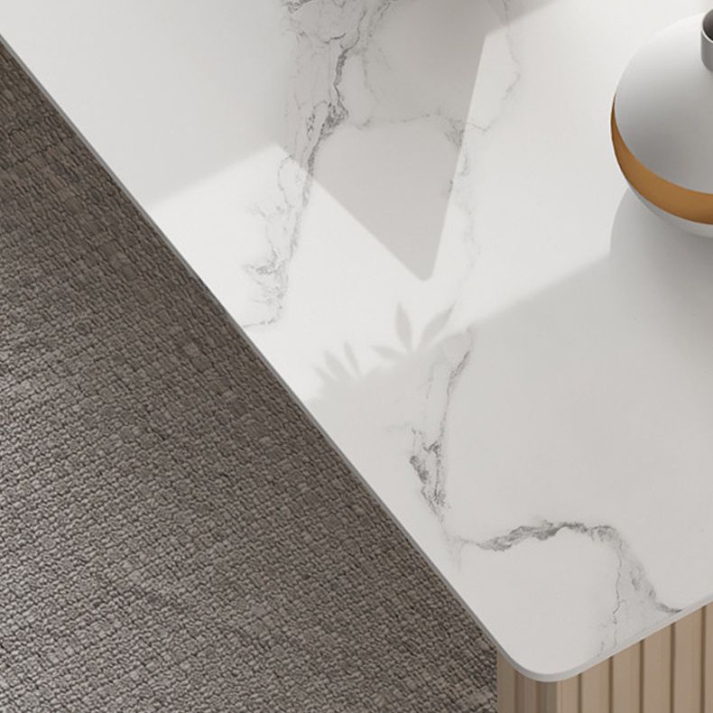 23 "Wide Glam Executive Desk White 3-Drawer voetstuk Office Desk