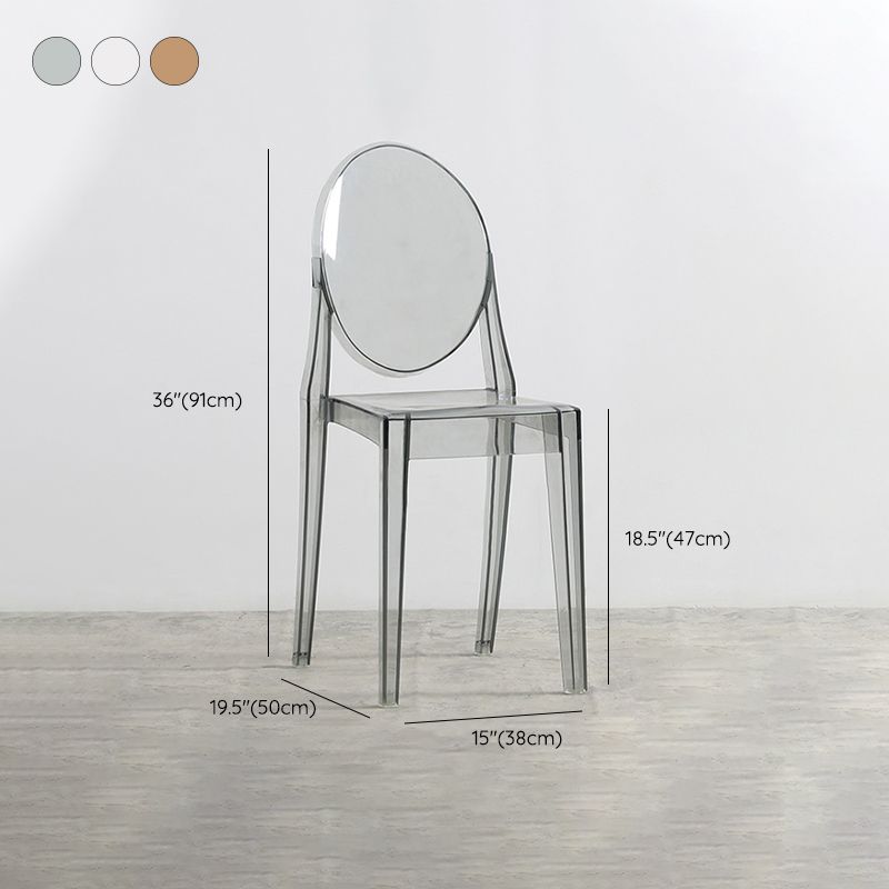 Nordic Open Back Side Chair Plastic Indoor Armless Chair for Dining Room Bedroom