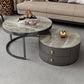 No Distressing Stone Coffee Table Frame Round Nesting Coffee Table Set with 2 Drawers Clearhalo 'Coffee & Accent Tables' 'Coffee Tables' 'coffee_tables' 'furn' 'furn_coffee_tables' 'Furniture' 'Living Room Furniture' 1200x1200_703cb7e9-11f3-4617-88e1-9c695a5cc725