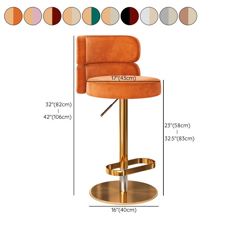 Tabouret de bar à levage glamour tabouret de comptoir de siège rond avec des jambes en métal