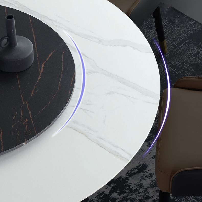 Modern 1/3/4/7 Pieces Dinette Set with White Sintered Stone Top Round Dining Table Set Clearhalo 'Dining Room Sets' 'Dining Tables & Seating' 'dining_room_set' 'furn' 'furn_dining_room_set' 'Furniture' 'furniture_dining_room_set' 'Kitchen & Dining Furniture' 1200x1200_703dba03-04c7-43e3-9db7-ee283a5e95e3