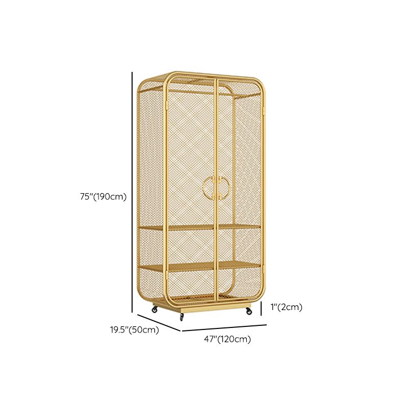 Modern Style Wardrobe Cabinet Metal Clothes Rail Wardrobe Armoire for Bedroom Clearhalo 'Armoires & Wardrobes' 'armoires_wardrobes' 'Bedroom Furniture' 'furn' 'furn_armoires_wardrobes' 'Furniture' 1200x1200_703deaf3-d2e0-4dd2-9a73-44ee2ac46779