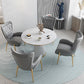 Glam 1/5 Pieces Dining Set Round Stone Dining Table for Dining Room Clearhalo 'Dining Room Sets' 'Dining Tables & Seating' 'dining_room_set' 'furn' 'furn_dining_room_set' 'Furniture' 'furniture_dining_room_set' 'Kitchen & Dining Furniture' 1200x1200_703ee017-aab8-4263-b303-73009cab7aee
