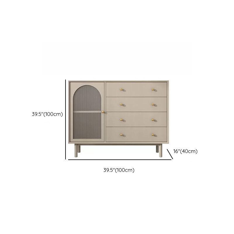 Solid Wood Glass/Rattan Door Cabinet Mid Century Beige Chest with Drawers Clearhalo 'Cabinets & Chests' 'cabinets_chests' 'furn' 'furn_cabinets_chests' 'Furniture' 'Living Room Furniture' 1200x1200_703f8311-d5b4-45dd-b252-8009519f6a4c