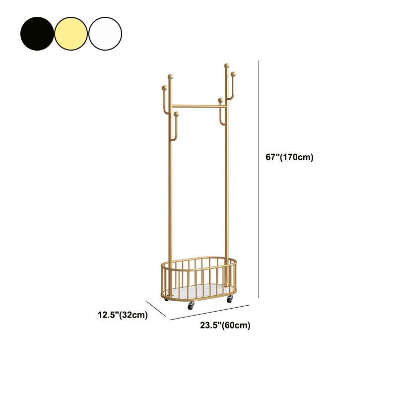 Glam Hall Stand Metal Shelving Hooks Included Free Standing Entry Hall Tree Clearhalo 'Entry & Mudroom Furniture' 'furn' 'furn_hall_tree_coat_racks' 'Furniture' 'Hall Trees & Coat Racks' 'hall_tree_coat_racks' 1200x1200_7040a5b6-2926-4b08-977a-07294d417382