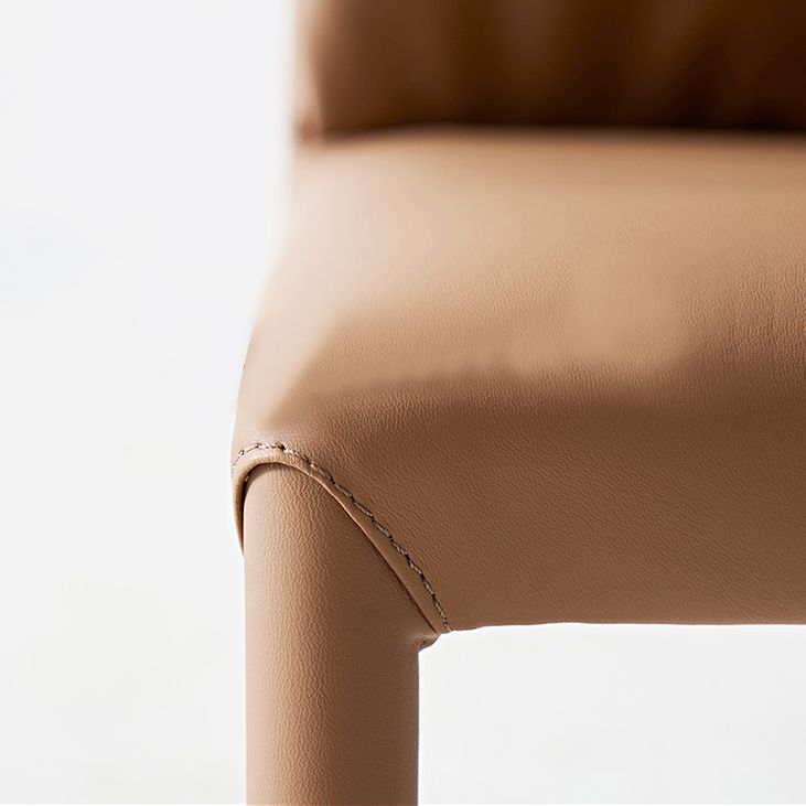 Silla de cena sin brazo de cuero con faux de faux