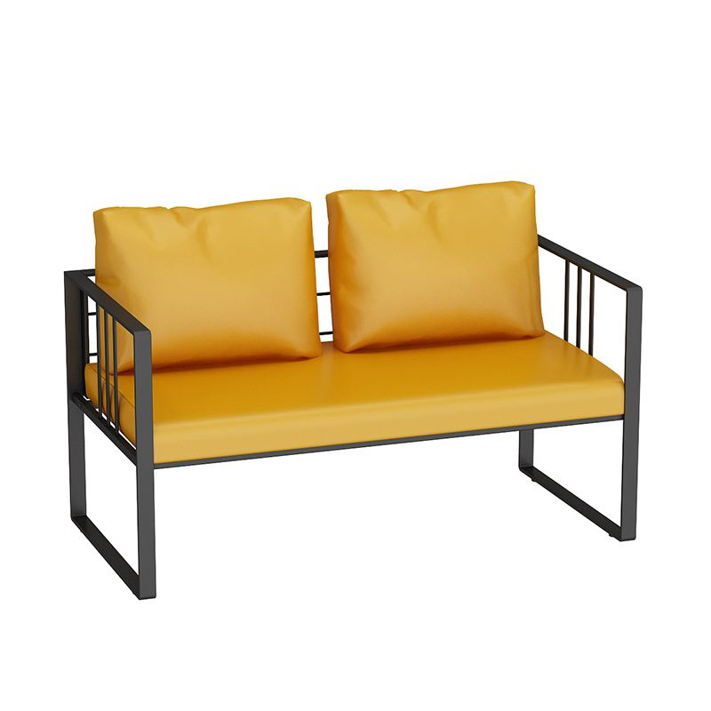 25,59 "H faux cuir carré canapé de bras carré contemporain canapé standard