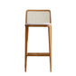 Modern Low Back Solid Wood Counter Height Stools with Footrest