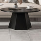 Pedestal 1/2 Black/White Coffee Table Metal Metal Round Cocktail Table