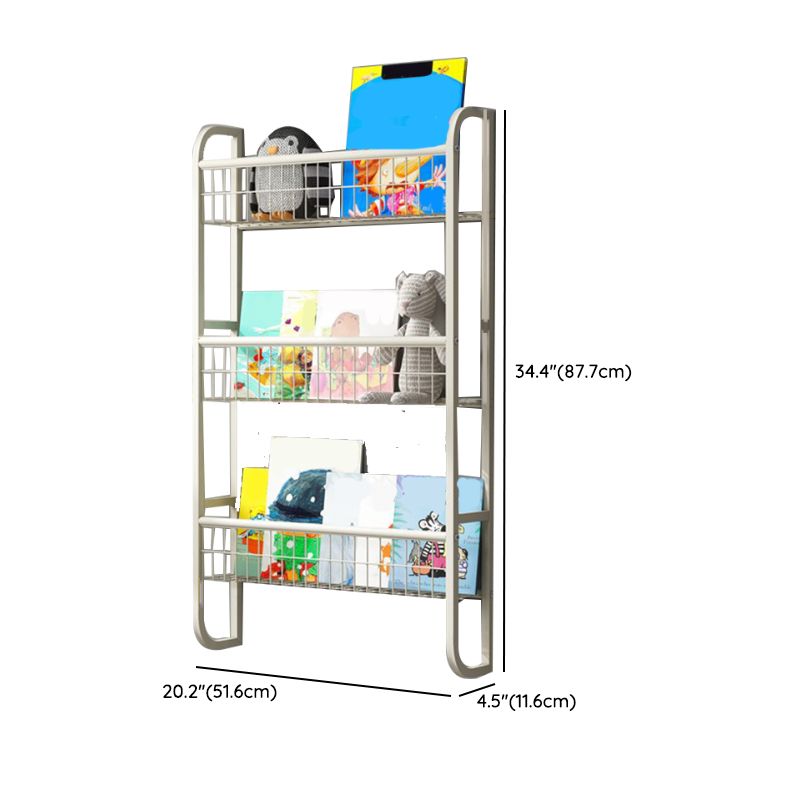 Floating Contemporary Bookcase Metal Closed Back Bookshelf with Shelves Clearhalo 'Bookcases' 'furn' 'furn_bookcases' 'Furniture' 'Office Furniture' 1200x1200_7044e395-b721-4a30-b0c6-81a17dc9c16e