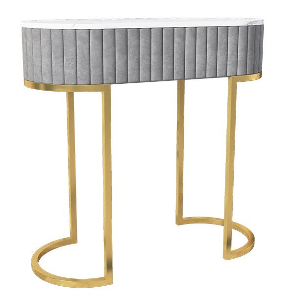 Glam Oval Console Akzenttisch Antikes Finish -Sofa -Konsolentisch in Marmor