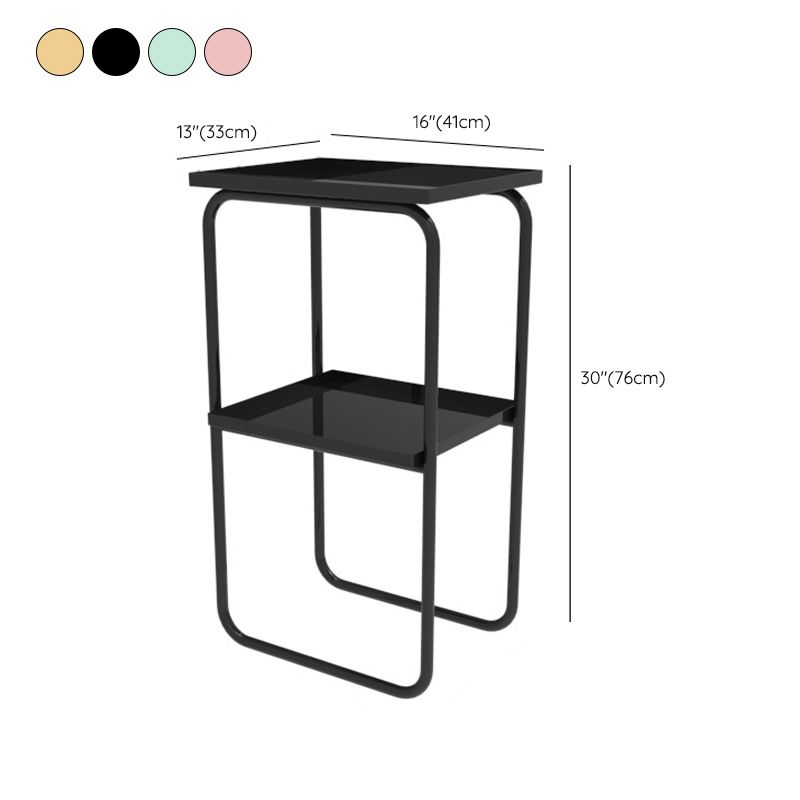 16,5 "W x 30" H Tavolo da notte in metallo moderno con 2 ripiani