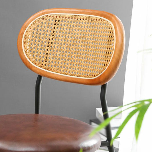 Faux Leather Armless Dining Chair Contemporary Open Back Dining Room Side Chair Clearhalo 'Dining Chairs' 'Dining Tables & Seating' 'dining_chair' 'furn' 'furn_dining_chair' 'Furniture' 'furniture_dining_chair' 'Kitchen & Dining Furniture' 1200x1200_7048680c-5d7b-404f-b51c-1b4422445e66