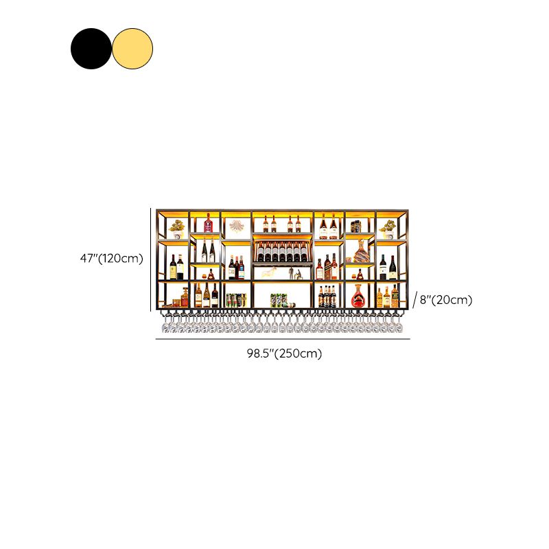 Metalen wijnrek Moderne stijl Wandgemonteerd wijnhouder Rek met plank