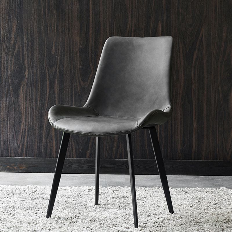 Modern Style PU Leather Dining Chair 18'' Wide Parsons Chair for Home Use Clearhalo ' kitchen&dining_furn' 'Dining Chairs' 'Dining Tables & Seating' 'dining_chair' 'furn' 'furn_dining_chair' 'Furniture' 'furniture_dining_chair' 'Kitchen & Dining Furniture' 'kitchen' 1200x1200_704a2d4f-ecc1-4b5c-8a45-dd67e107c32f