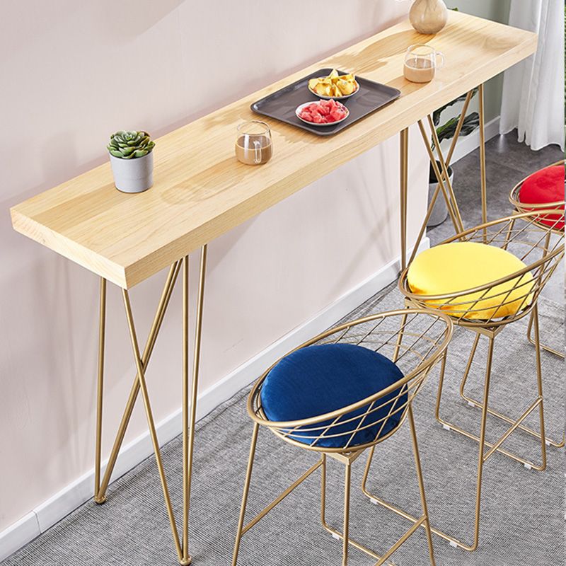 Mesa moderna con altura de barra, mesa de pub tipo bistró con tapa de madera maciza y cuatro patas