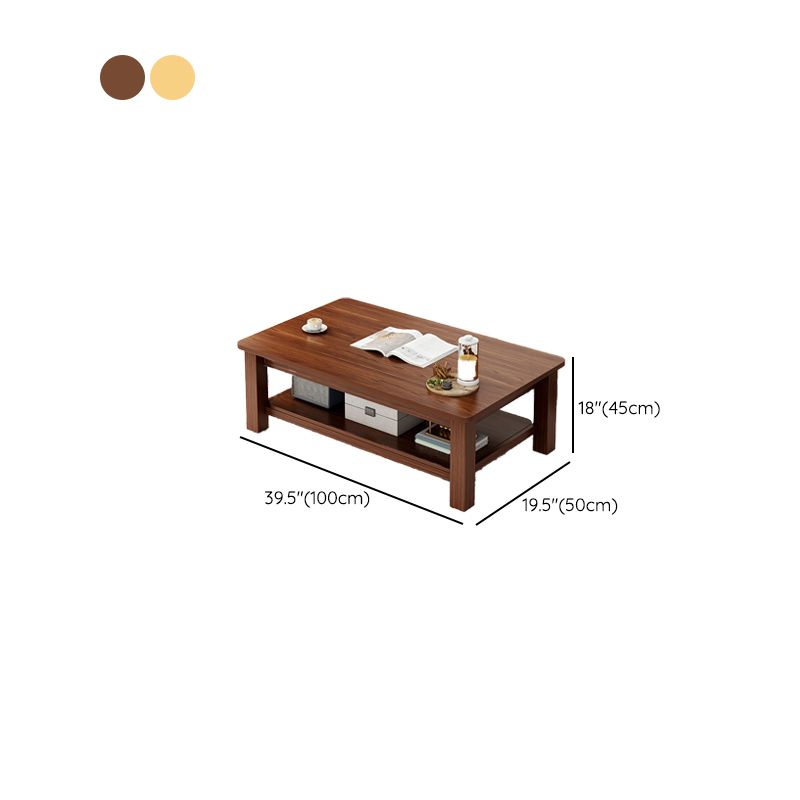 Legno rettangolare 1 tavolino singolo 4 gambe tavolo da cocktail con scaffale