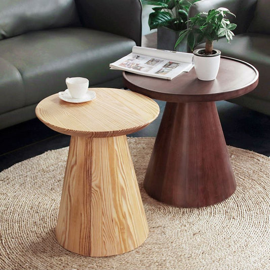 Scandinavian Solid Wood Round Pedestal Living Room Side End Table Clearhalo 'Coffee & Accent Tables' 'End & Side Tables' 'end_side_tables' 'furn' 'furn_end_side_tables' 'Furniture' 'Living Room Furniture' 1200x1200_704c0e2c-6bc0-49ad-8611-b7f6a5250b75