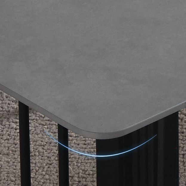 Mesa gris industrial para mesa de comedor de restaurantes con base de comida y 4 patas