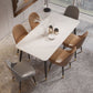 Modern 4 Legs Dining Table Stone and Steel Rectangle Counter Dining Table Clearhalo 'Dining Tables & Seating' 'Dining Tables' 'dining_table' 'furn' 'furn_dining_table' 'Furniture' 'furniture_dining_table' 'Kitchen & Dining Furniture' 1200x1200_704c33d7-4adc-4640-9554-bb15605e2d6c