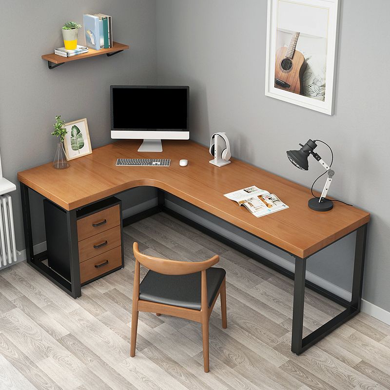 Scrivania in legno massiccio in stile industriale management a forma di cavo a forma di ufficio scrivania